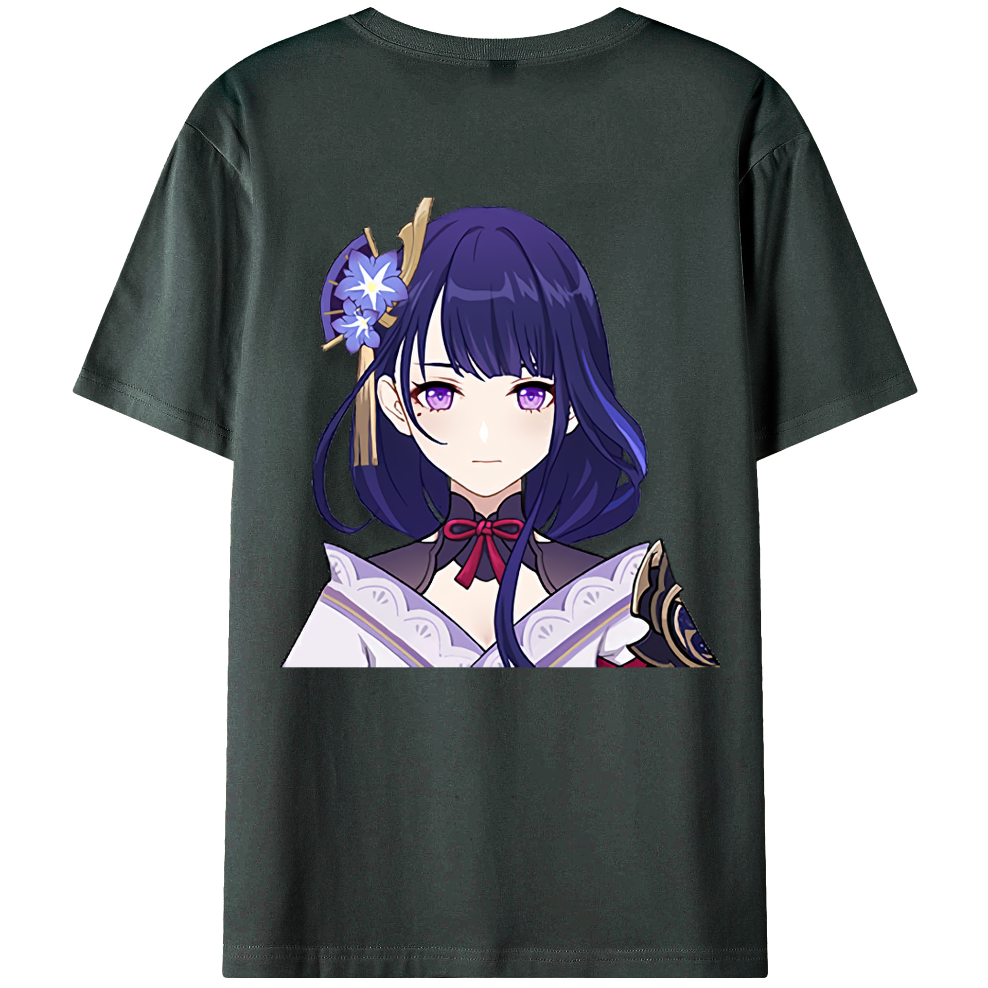 げんし神 雷電将軍 らいでんしょうぐん genshin Raiden Shogun 綿100％ メンズ半袖Tシャツ（バックプリント） 通気性